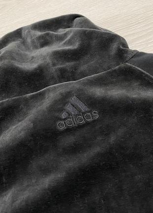 Теплий укорочений велюровий топ adidas, s, оригінал5 фото