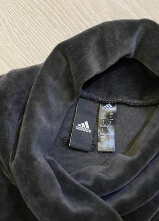 Теплий укорочений велюровий топ adidas, s, оригінал6 фото
