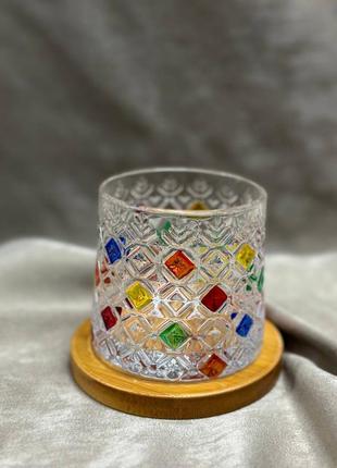 Склянка дзига для віскі ts kitchen vitrage з бамбуковою підставкою 270 мл