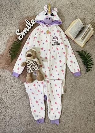 Тепла флісова піжама кігурумі. єдиноріг №165/18