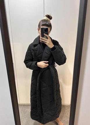 Черный пуховик, стеганое пальто, куртка mbocharova, katsurina, zara, h&m premium