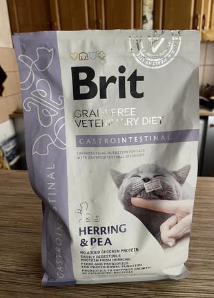 Остаток корма для котов  brit брит gf veterinary diet gastrointestinal