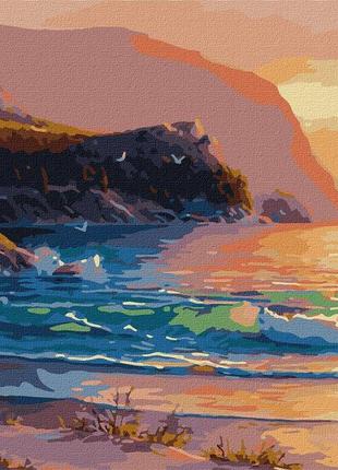 Картина по номерам. "вечірній блиск хвиль"   kho2761 40*50 см