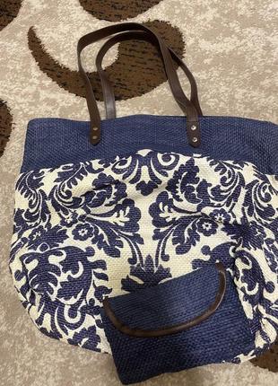 Сумка соломʼяна, сумка шоппер, плетена сумка
