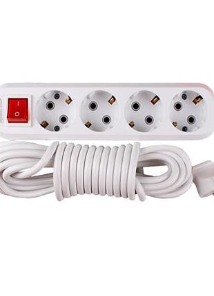 Удлинитель 4 гнезда  с/з с кнопкой 2 м