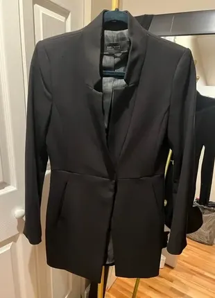 Удлиненный приталенный жакет zara блейзер пиджак mango9 фото