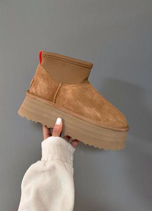 Угги уггі угг ugg mini platform dipper chestnut