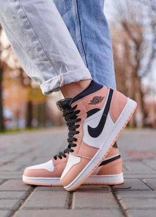 Nike air jordan 1 retro mid peach fur