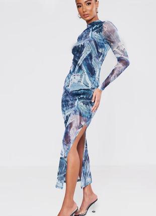 Жіноча довга сукня. абстракція. розмір хс/с prettylittlething