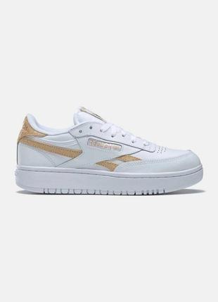 Шкіряні білі жіночі кросівки reebok club c double revenge 41-42 розмір