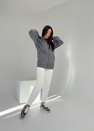 Худі жіноче фліска демісезонне тепле на осінь зиму зимове осіннє флісове на флісі біле бежеве сіре чорне з капюшоном кофта толстовка батнік7 фото