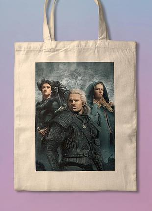 Шоппер эко-сумка с принтом мерч the witcher ведьмак сериал