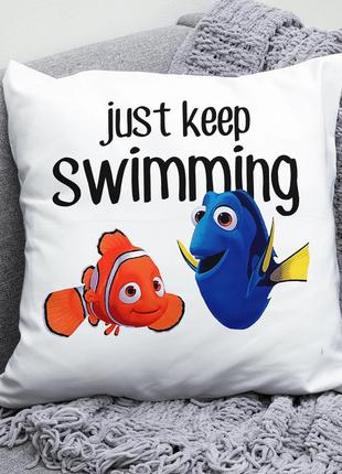 Декоративна подушка плюшева подарунок з принтом у пошуках немо finding nemo