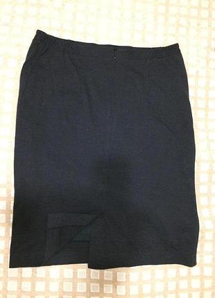 Теплая шерстяная трикотажная серая юбка нитеньки