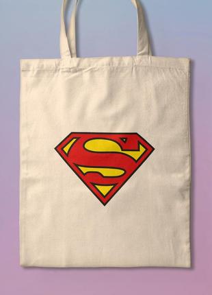 Шоппер еко-сумка з принтом мерч супермен superman dc comics