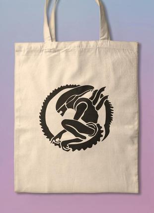 Шоппер эко-сумка с принтом мерч чужой