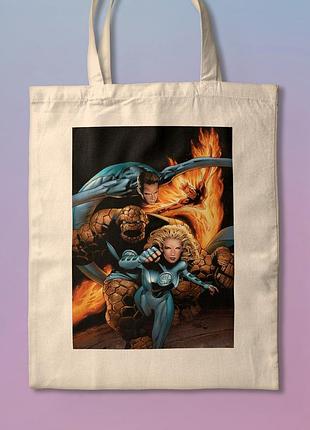 Шоппер эко-сумка с принтом мерч фантастическая четверка