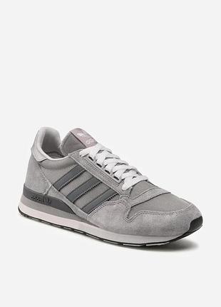 Мужские замшевые серые кроссовки adidas zx 500 45-46 размер