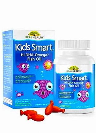 Bioglan kids smart риб'ячий жир із високим вмістом омега 3 і дгк чудовий фруктовий смак 30 bgl-80505