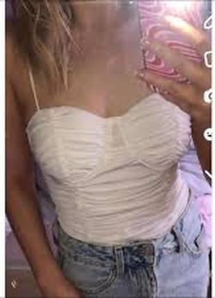 Белый топ корсет на молнии vera &amp; lucy