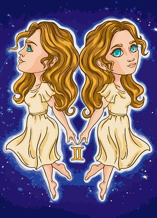 Картина по номерам знаки зодиака. близнецы 40*40 см art craft 10088-ac