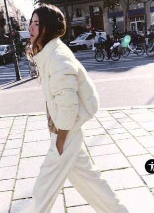 Zara стеганый трикотажный анорак куртка