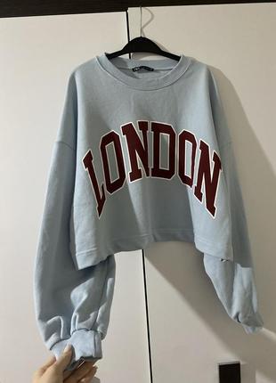 Світшот милий, блакитний світшот london, оверсайз світшот