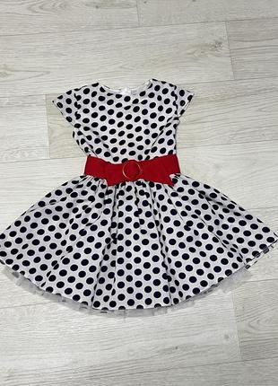 Платье нарядное в горошек пышное красивое, платьеце, сарафан, с коротким рукавом