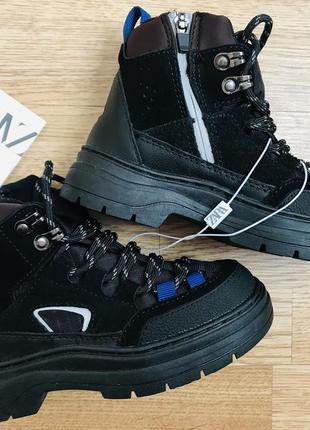 Дитячі шкіряні термо ботинки зимові zara зара