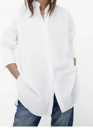 Рубашка белая оверсайз h&m (арт1370)