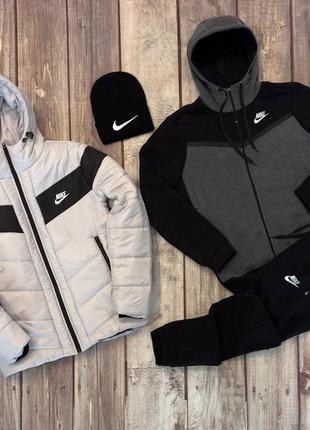 Зимний прерывный костюм комплект 4в1 nike tech fleece
