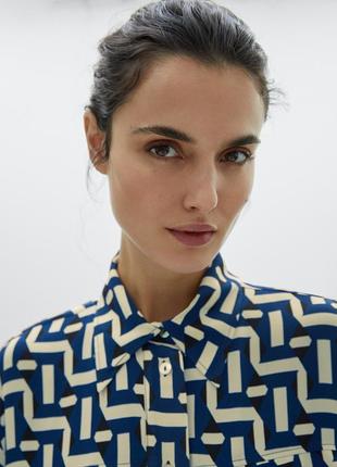 Платье рубашка в принт massimo dutti