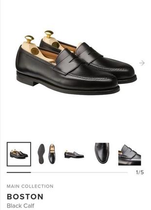 Мужские кожаные туфли лоферы премиум класса crockett & jones boston (оригинал, англия).