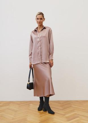 Сатиновая атласная рубашка