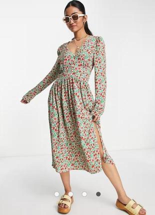 Платье миди в цветочный принт от monki