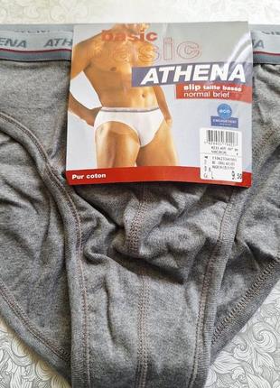 Серые хлопковые мужские трусы фирмы athena размер l