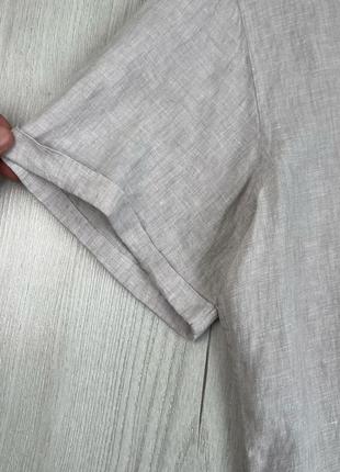 Рубашка тенниска бежевая лен из льна 100% легкая на литр4 фото