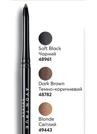 Олівець для брів темно-коричневий avon true color dark brown glimmerstick brow5 фото
