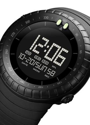 Часы наручные мужские skmei 1992bk black, мужские армейские водостойкие тактические часы. цвет: черный3 фото