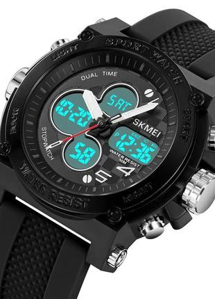 Часы наручные мужские skmei 2065bkwt, водонепроницаемые мужские часы, мужские спортивные3 фото