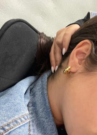 Серьги шарики неровные кольца стерлинговое серебро s925 новые