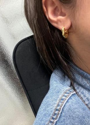 Серьги шарики неровные кольца стерлинговое серебро s925 новые