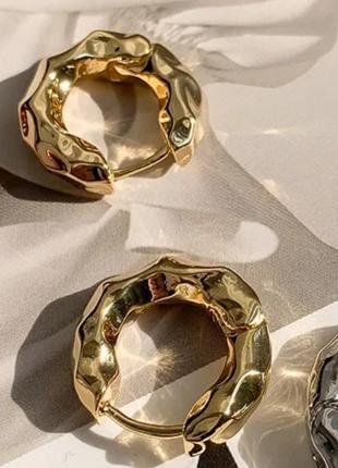 Серьги шарики неровные кольца стерлинговое серебро s925 новые