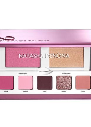 Палітра тіней, рум'яна та хайлайтер natasha denona love face palette