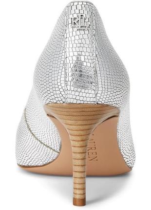 Ralph lauren lanette pump. серебрянные туфли кожа р 38,5