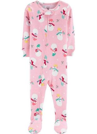 Carters хлопковый человечек пижама поддева слип snowmen