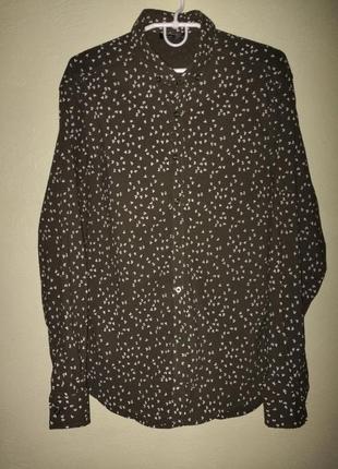 Мужская зеленая рубашка на длинный рукав турецкая