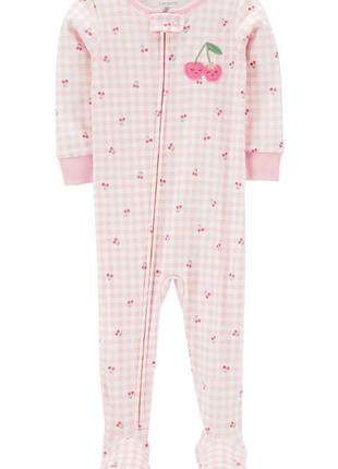Carters хлопковый человечек пижама поддева слип cherry pink