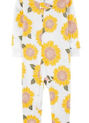 Carters хлопковый человечек пижама поддева слип без стоп подсолнух
