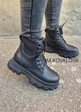 Женские зимние ботинки, натуральная кожа